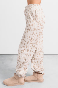 Do It Right Soft Cheetah Print Joggers (Cream/Mocha) - NanaMacs