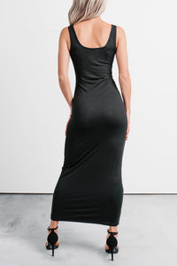 Fine & Mine Sleeveless Bodycon Maxi Dress (Black)