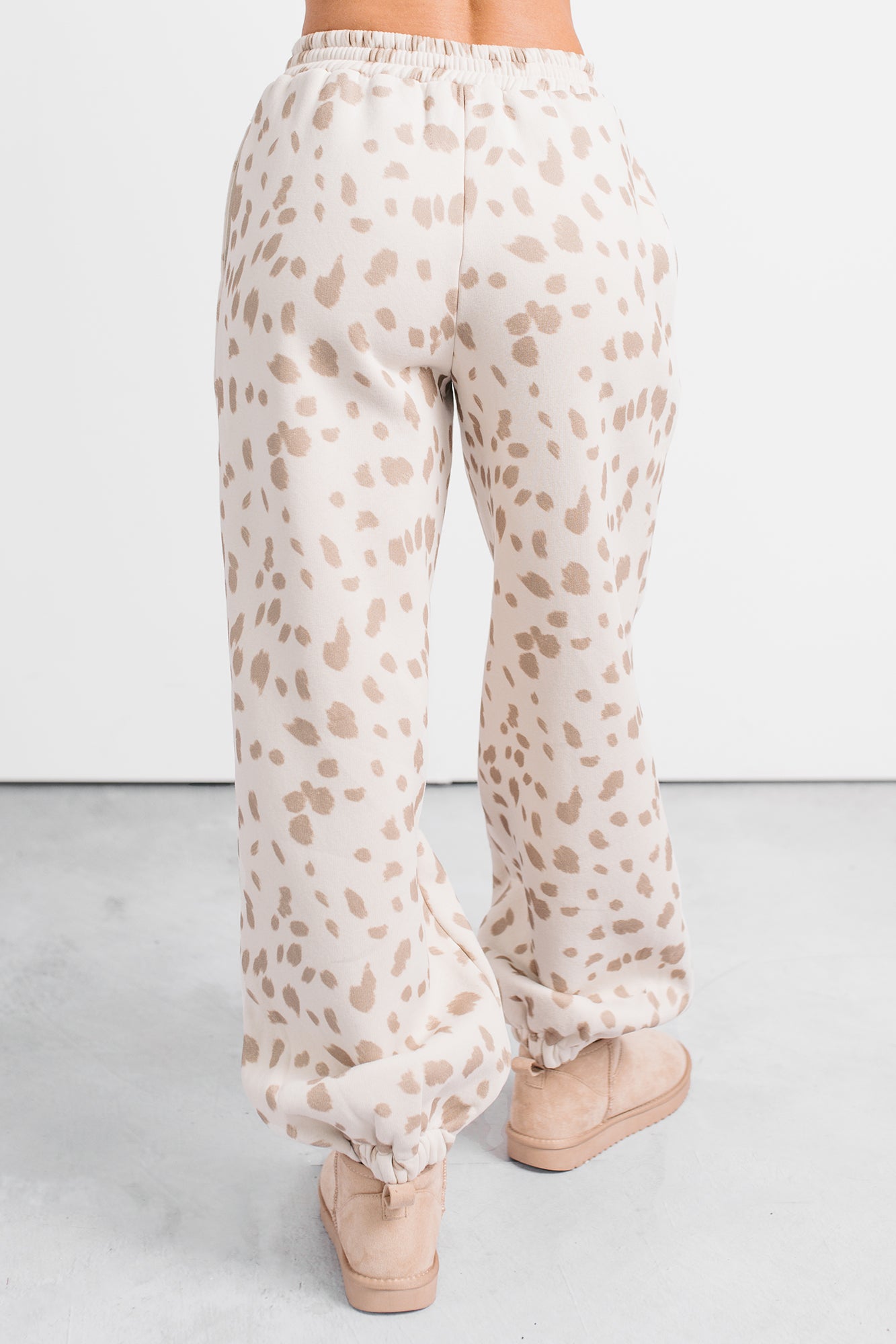 Do It Right Soft Cheetah Print Joggers (Cream/Mocha) - NanaMacs