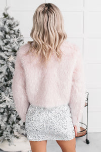 Fearless Bold Faux Fur Long Sleeve Jacket (Pink) - NanaMacs