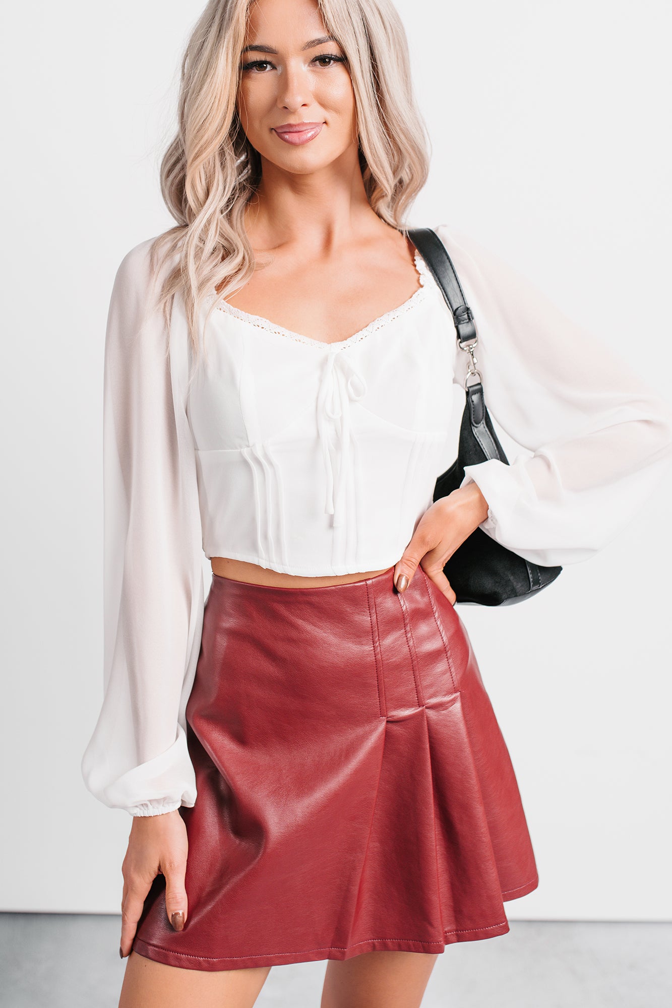 Forever This Way Lace Trim Peasant Blouse (Ivory) - NanaMacs