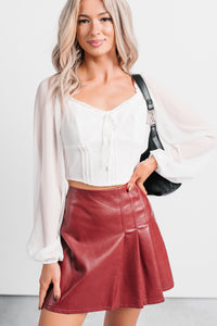 Forever This Way Lace Trim Peasant Blouse (Ivory) - NanaMacs