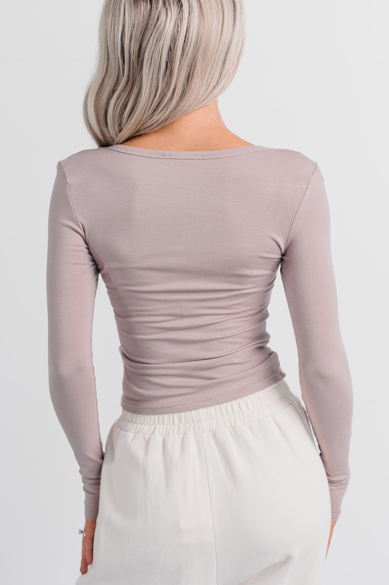 Keep On Going Long Sleeve Henley Top (Taupe) - NanaMacs