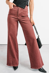 Delgado Wide Leg Judy Blue Jeans (Burgundy) - NanaMacs