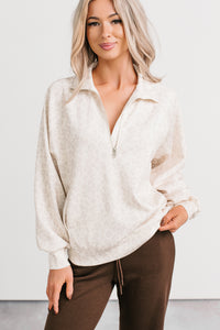 Simply Yours Soft Half-Zip Pullover (Leopard) - NanaMacs