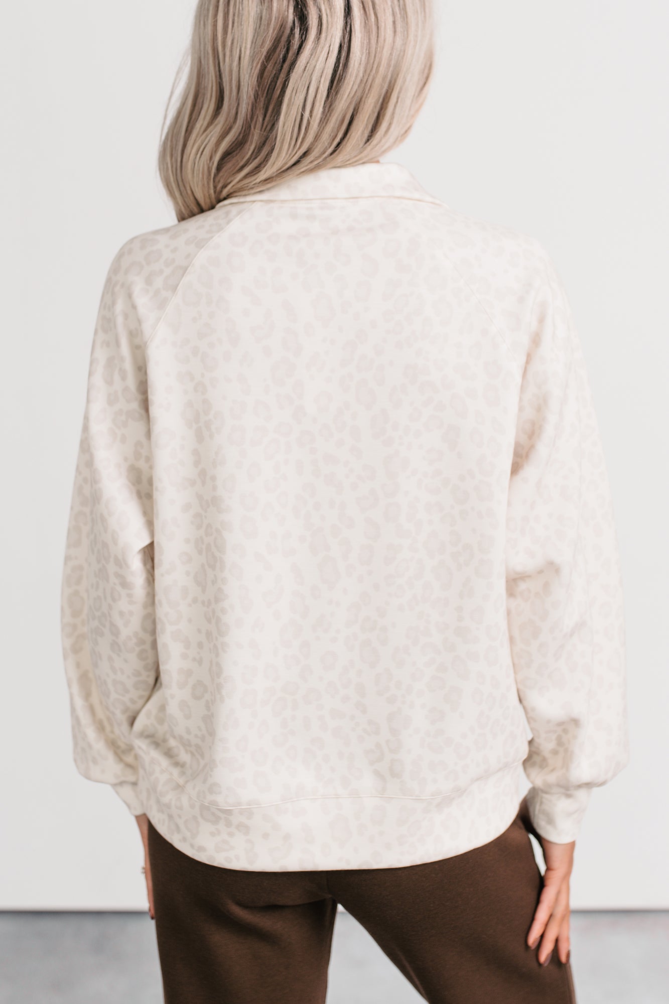 Simply Yours Soft Half-Zip Pullover (Leopard) - NanaMacs