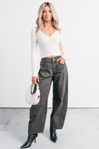 Fabian Wide Leg Denim Papermoon Jeans (Charcoal) - NanaMacs