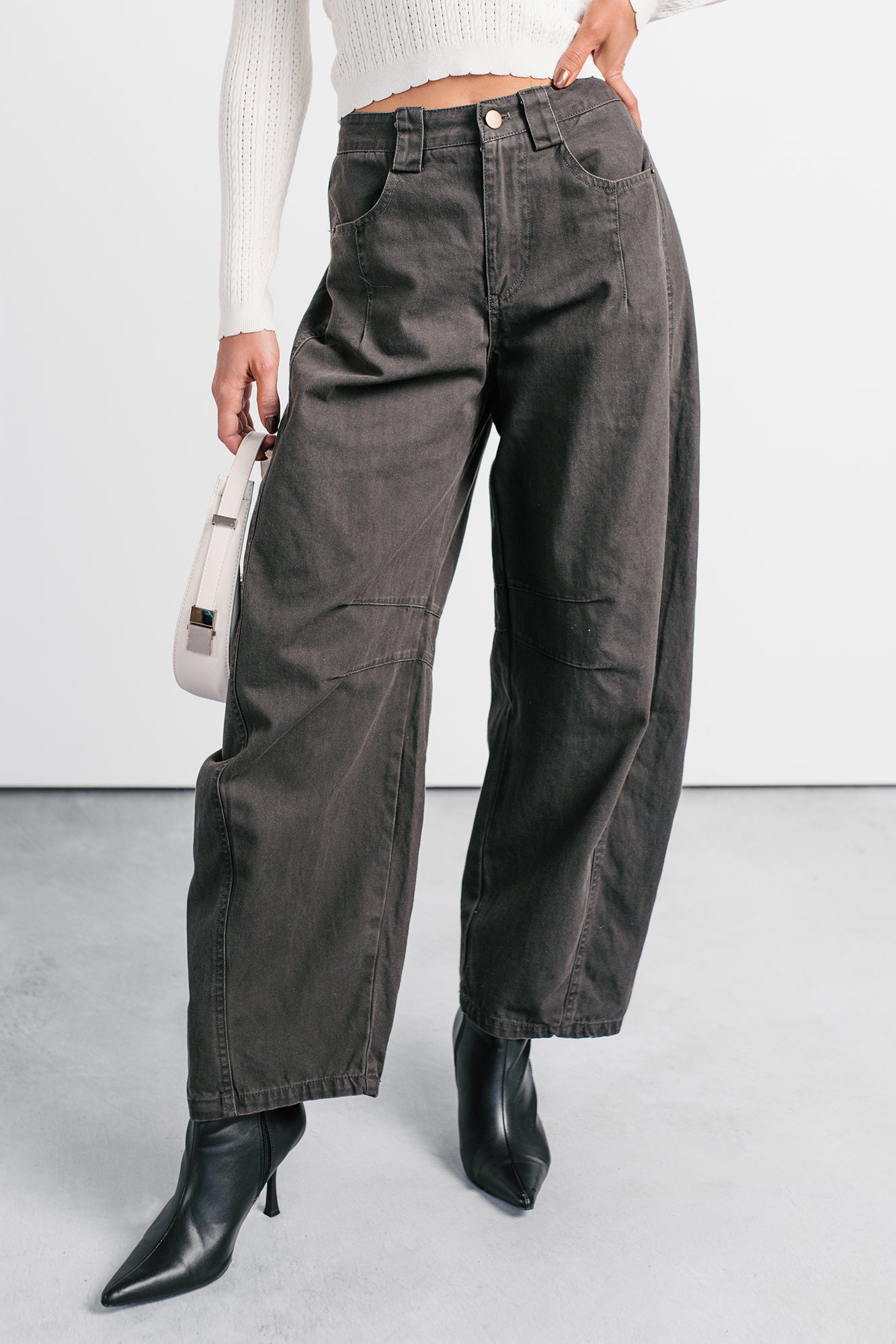 Fabian Wide Leg Denim Papermoon Jeans (Charcoal) - NanaMacs