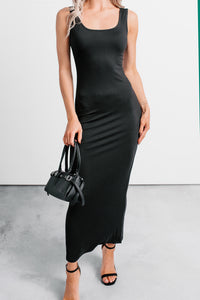 Fine & Mine Sleeveless Bodycon Maxi Dress (Black)