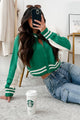 Made Varsity Zip-Up Sweater Jacket (Green) - NanaMacs