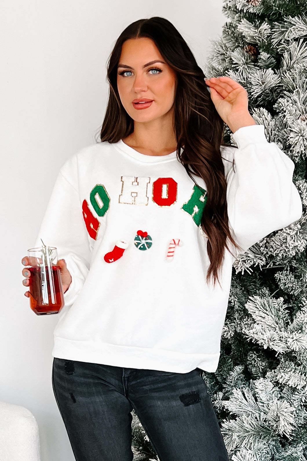 Santa's Calling Holiday Sweatshirt (Off White) - NanaMacs