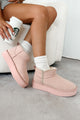 Sitka Style Contrast Stitch Platform Ankle Booties (Pink)