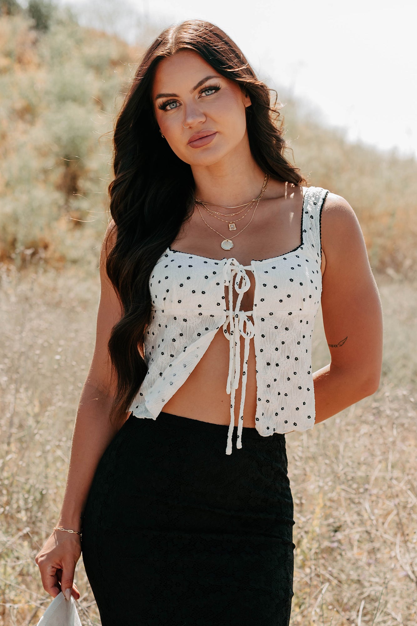 Cupid’s Favorite Sleeveless Floral Top (Ivory) - NanaMacs