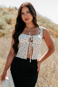 Cupid’s Favorite Sleeveless Floral Top (Ivory) - NanaMacs