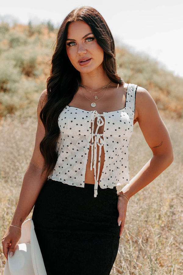 Cupid’s Favorite Sleeveless Floral Top (Ivory) - NanaMacs