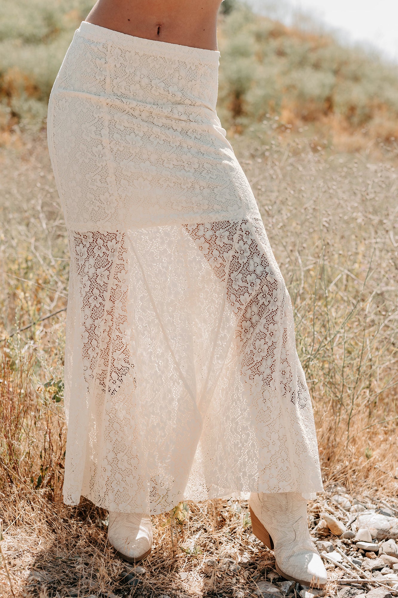 Hard Launch Love Floral Lace Maxi Skirt (Cream) · NanaMacs