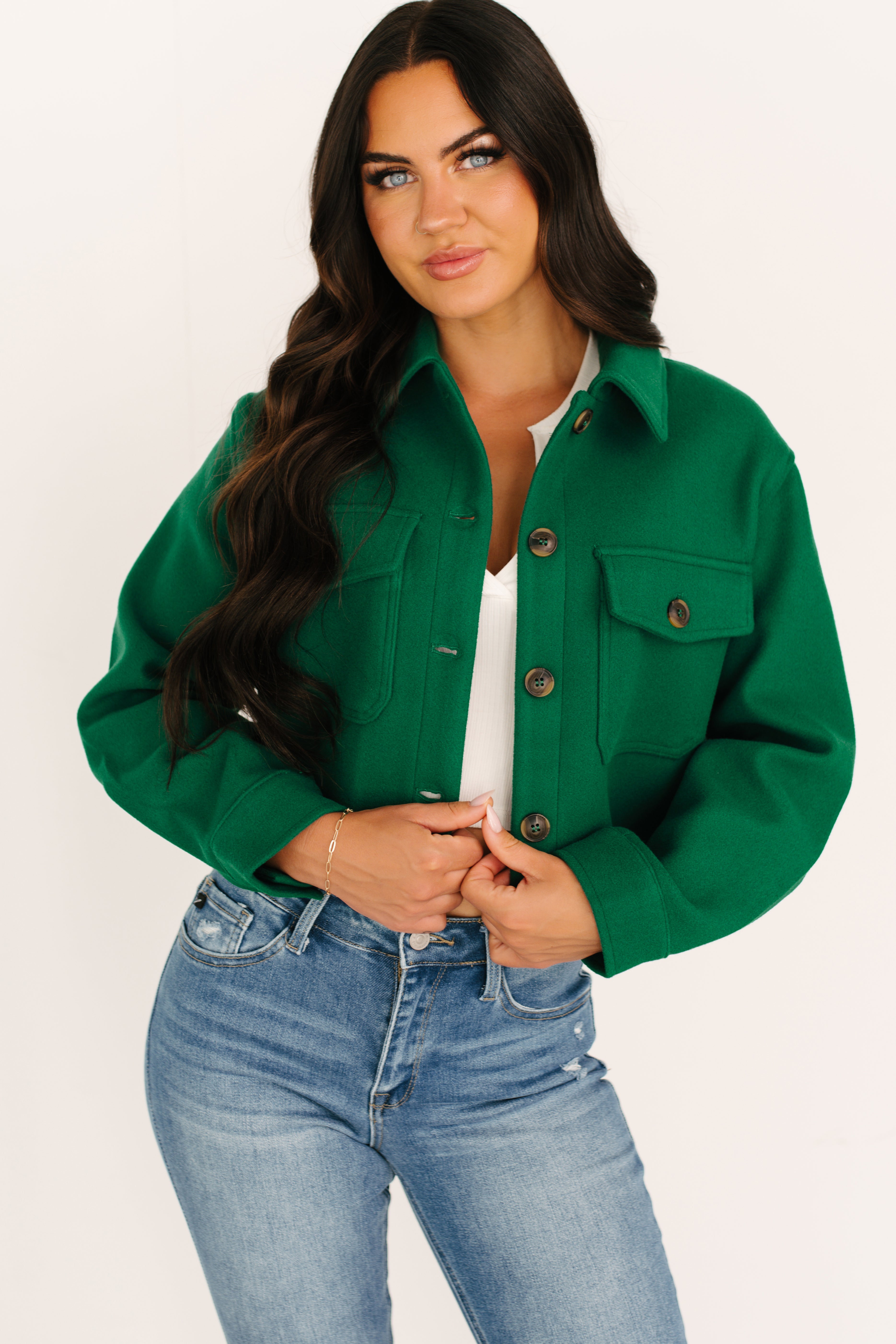Soft But Savage Fleece Crop Jacket (Green) · NanaMacs