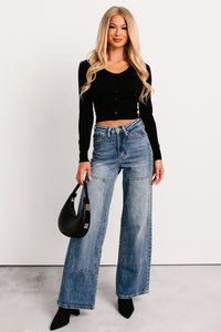 Rhodes High Rise Wide Leg Special A Jeans (Medium Dark) - NanaMacs