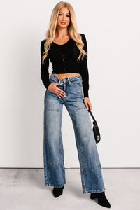 Rhodes High Rise Wide Leg Special A Jeans (Medium Dark) - NanaMacs
