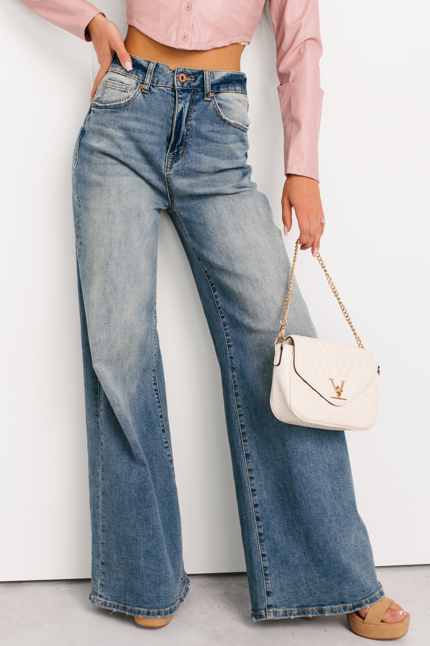 Mickie Special A High Rise Wide Leg Jeans (Medium) - NanaMacs