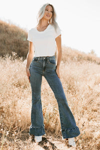 Deborah Tummy Control Ruffle Flare Special A Jeans (Dark) - NanaMacs