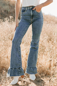 Deborah Tummy Control Ruffle Flare Special A Jeans (Dark) - NanaMacs