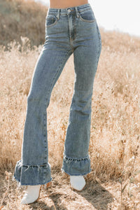 Deborah Tummy Control Ruffle Flare Special A Jeans (Dark) - NanaMacs