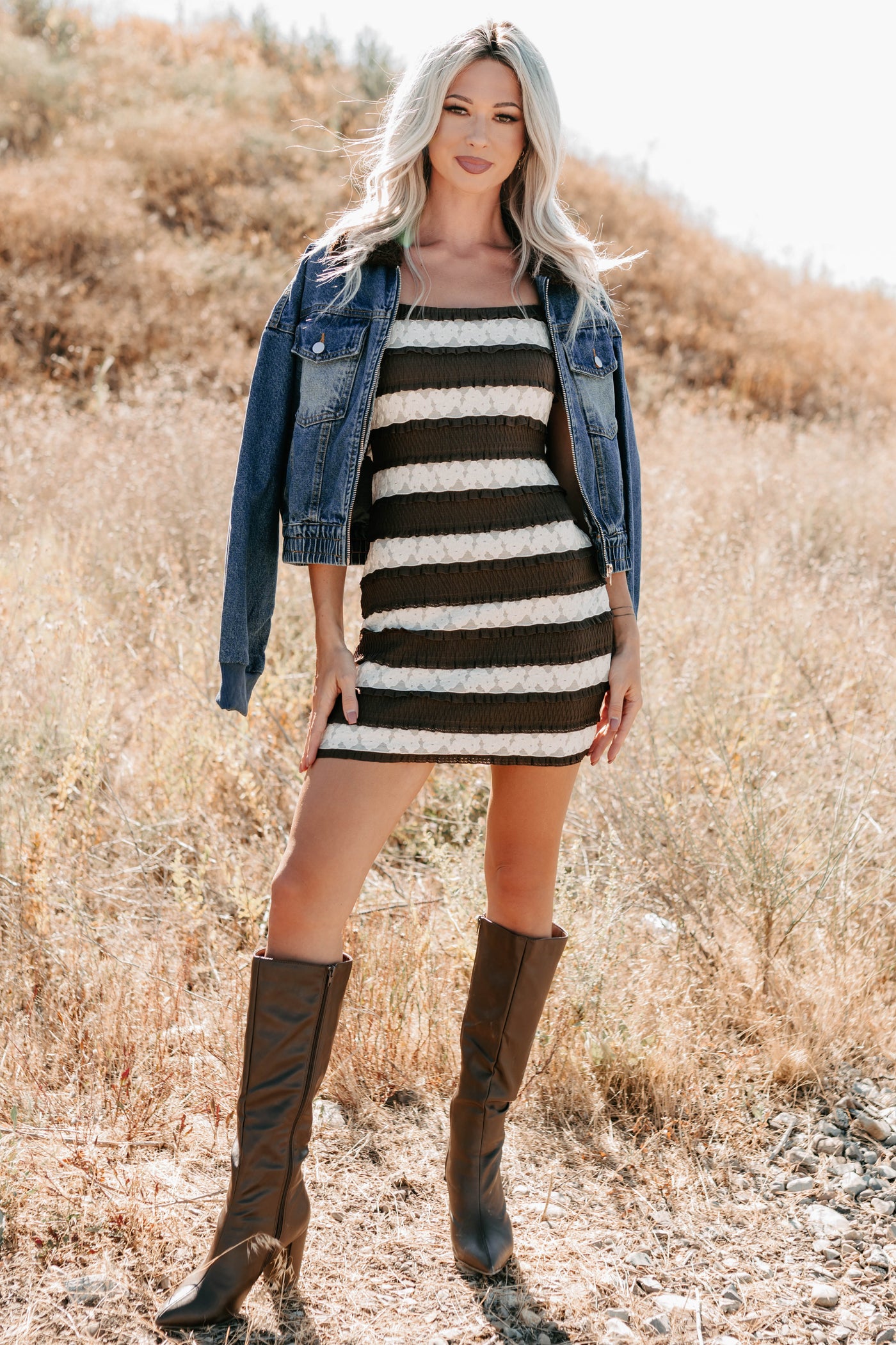 Breaking The Quiet Sherpa Collared Jacket (Denim) - NanaMacs