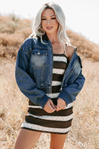 Breaking The Quiet Sherpa Collared Jacket (Denim) - NanaMacs