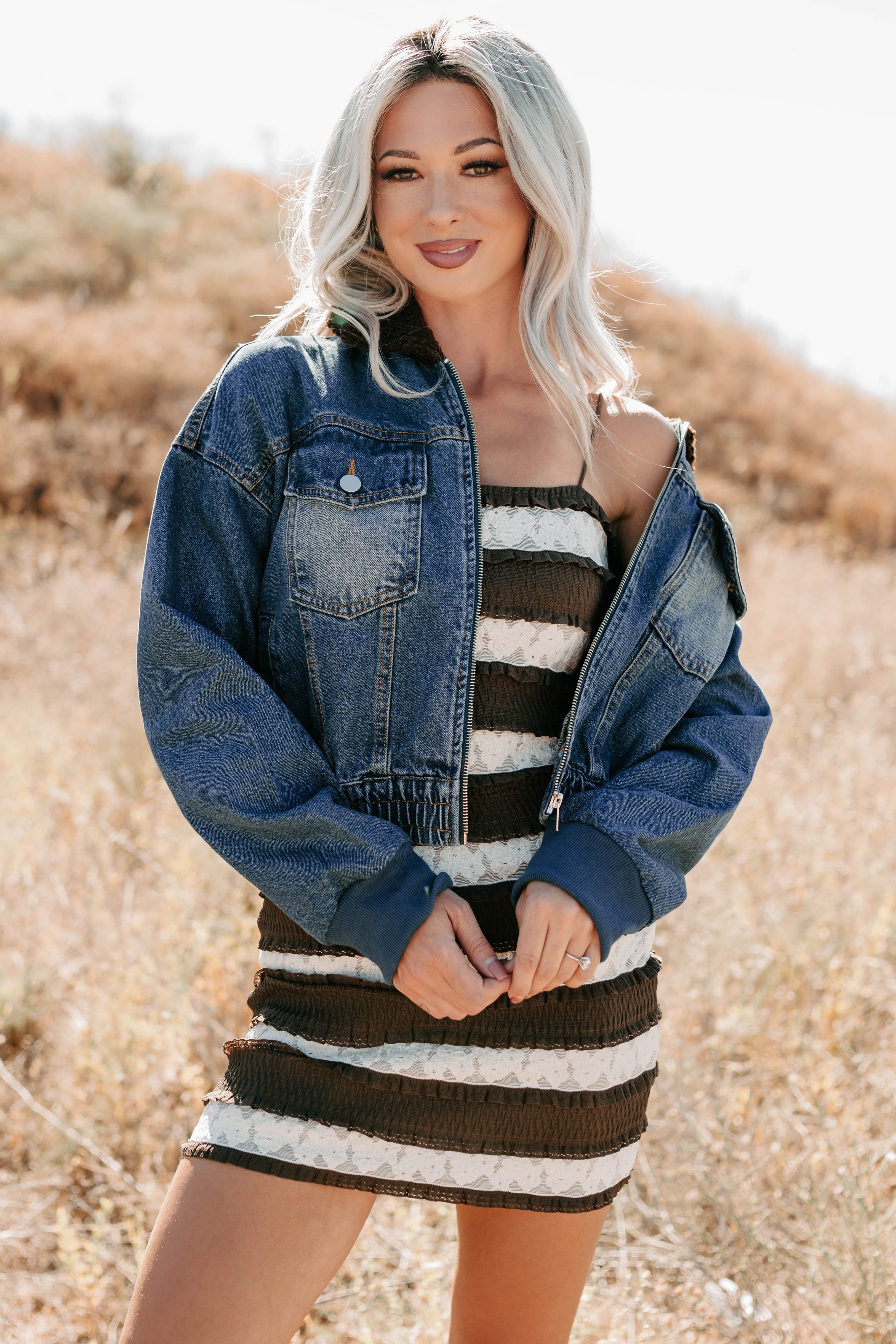 Breaking The Quiet Sherpa Collared Jacket (Denim) - NanaMacs