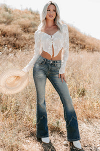 Seymour Mid Rise Western Flare Cello Jeans (Tint) - NanaMacs