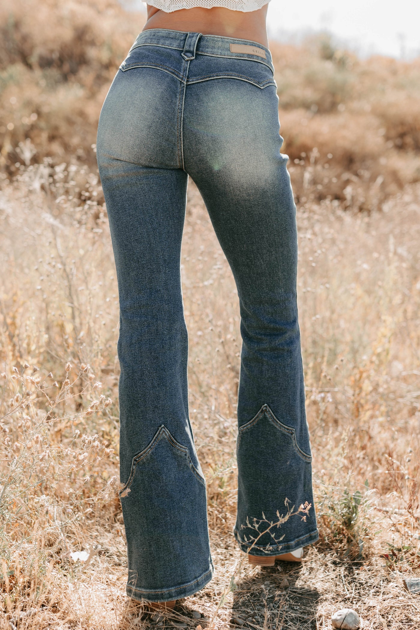 Seymour Mid Rise Western Flare Cello Jeans (Tint) - NanaMacs