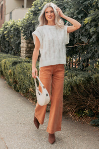 Don't Envy Me Cable Knit Sweater Vest (White) - NanaMacs