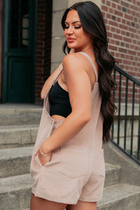 Laugh Out Loud Corduroy Overall Rompers (Dark Taupe) - NanaMacs