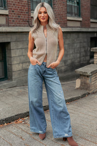 Radiant & Relaxed Stripe Cable Knit Vest (Coco) - NanaMacs