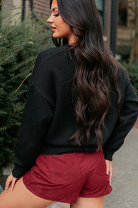 Playing For Keeps Teddy Bear Graphic Sweater (Black/Red) - NanaMacs