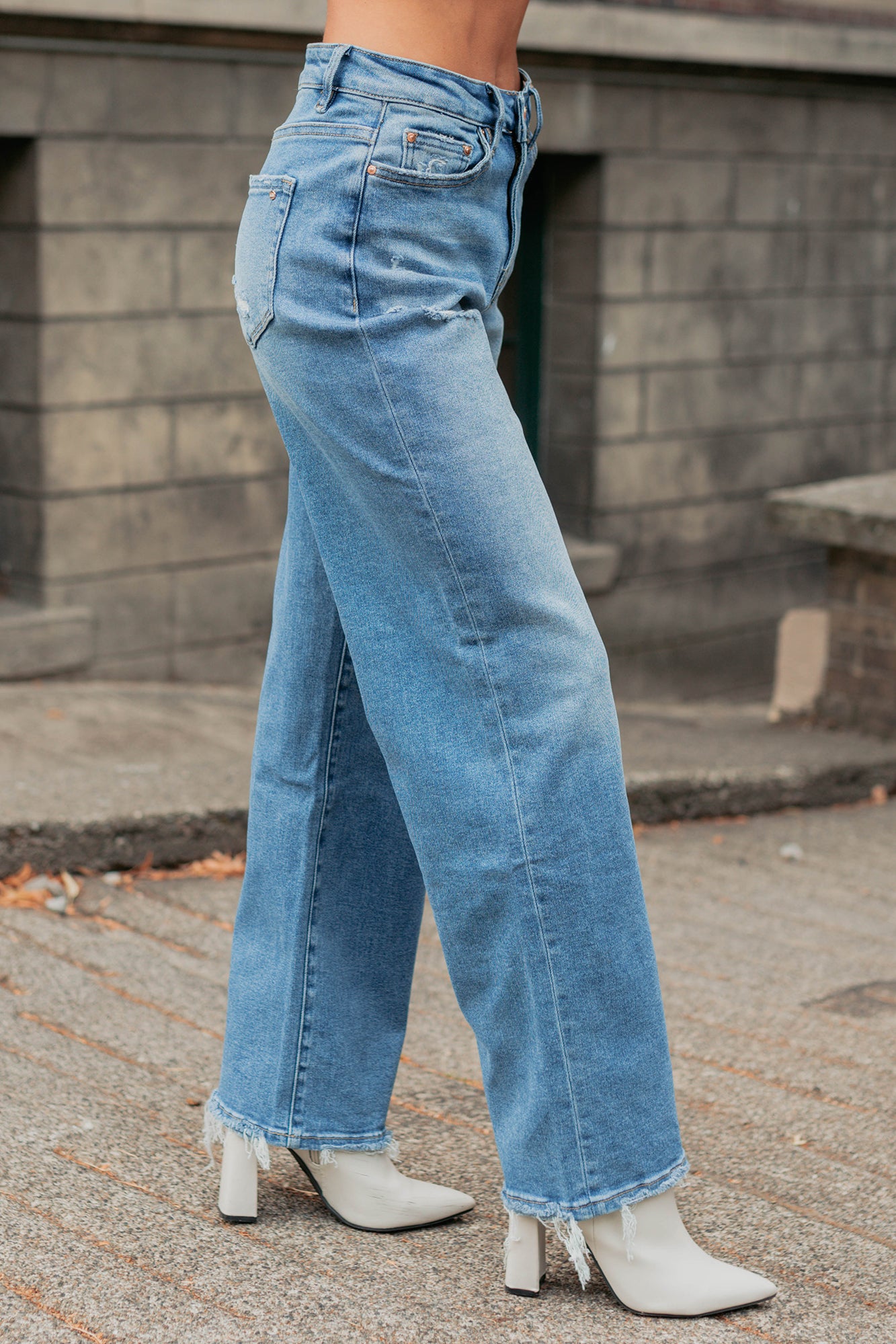 Zari High Rise Straight Leg Mica Denim Jeans (Medium) - NanaMacs