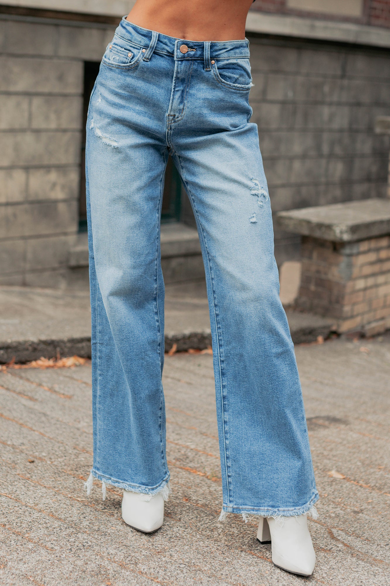 Zari High Rise Straight Leg Mica Denim Jeans (Medium) - NanaMacs