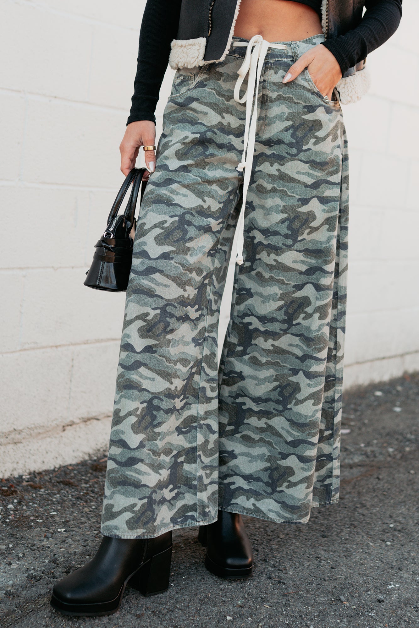 Patrick Drawstring NoaBoa Denim Pants (Camo/Green) - NanaMacs