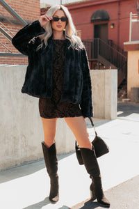 Snuggle Bug Faux Fur Jacket (Black) - NanaMacs