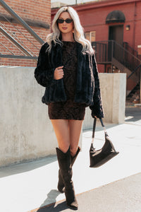 Snuggle Bug Faux Fur Jacket (Black) - NanaMacs