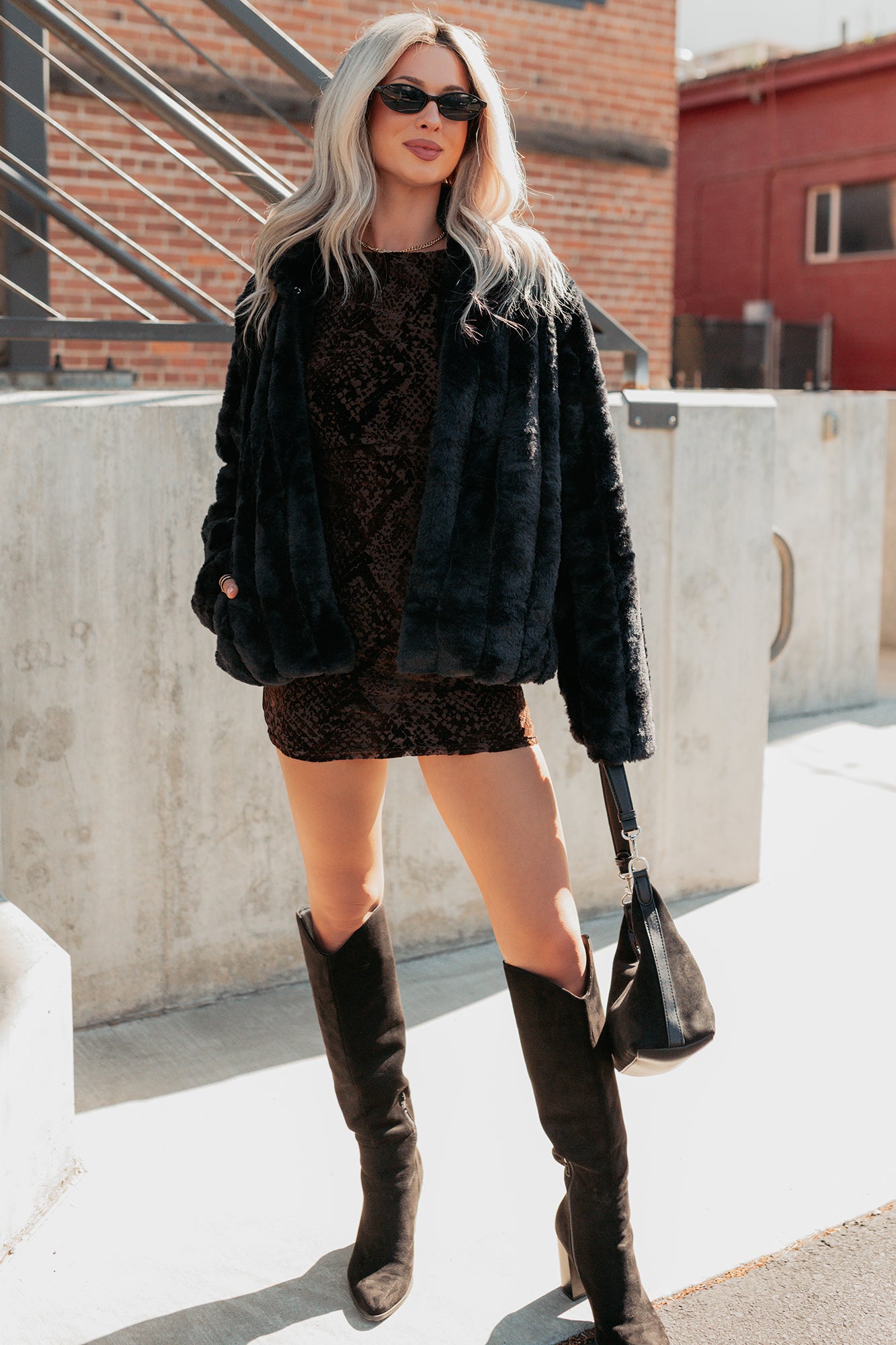 Snuggle Bug Faux Fur Jacket (Black) - NanaMacs