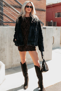 Snuggle Bug Faux Fur Jacket (Black) - NanaMacs