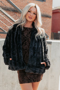 Snuggle Bug Faux Fur Jacket (Black) - NanaMacs
