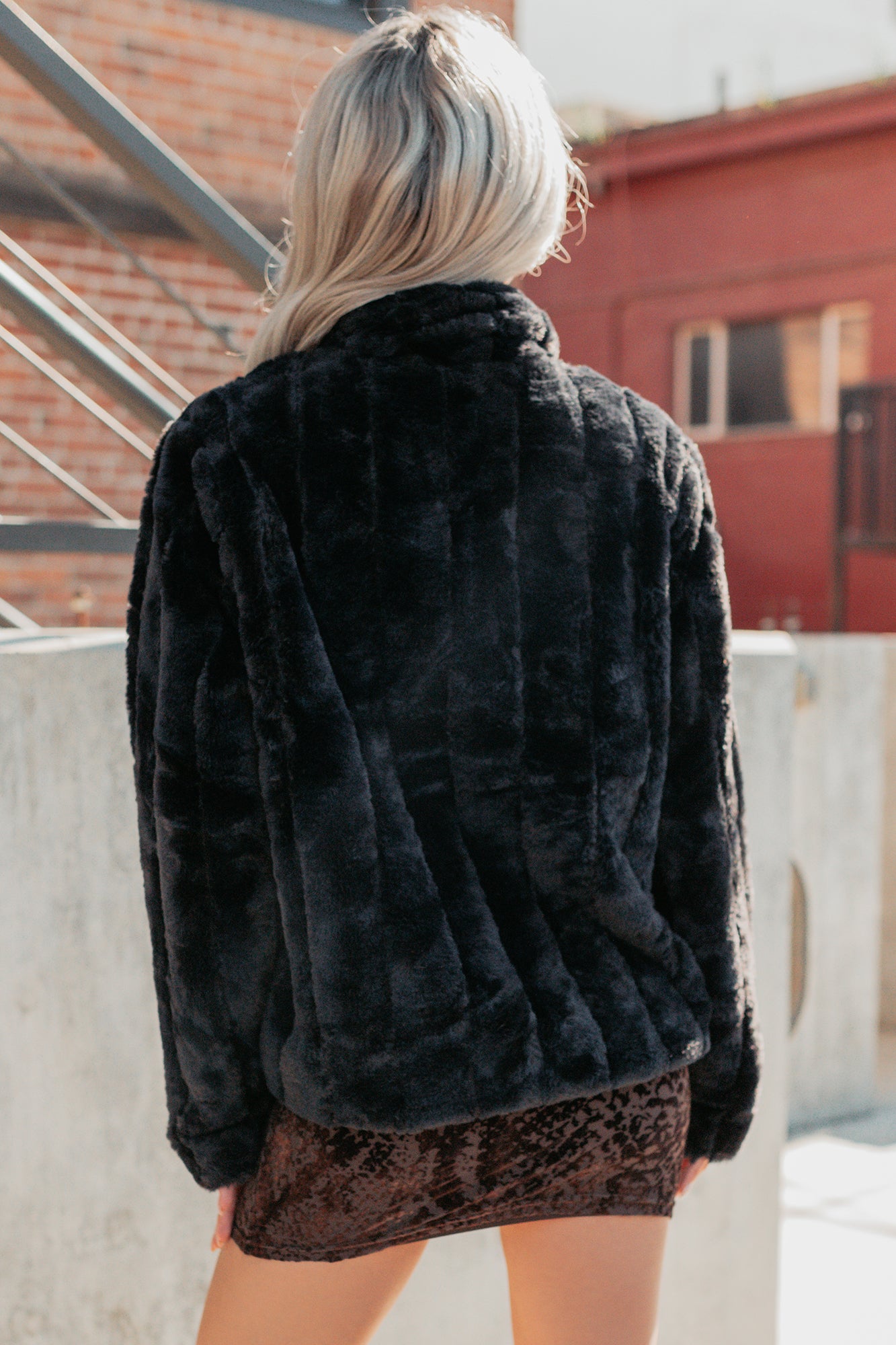 Snuggle Bug Faux Fur Jacket (Black) - NanaMacs