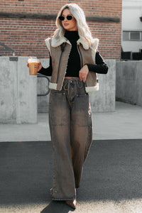 Hattie Wide Leg Washed Very J Jeans (Brown) - NanaMacs