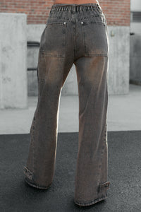 Hattie Wide Leg Washed Very J Jeans (Brown) - NanaMacs