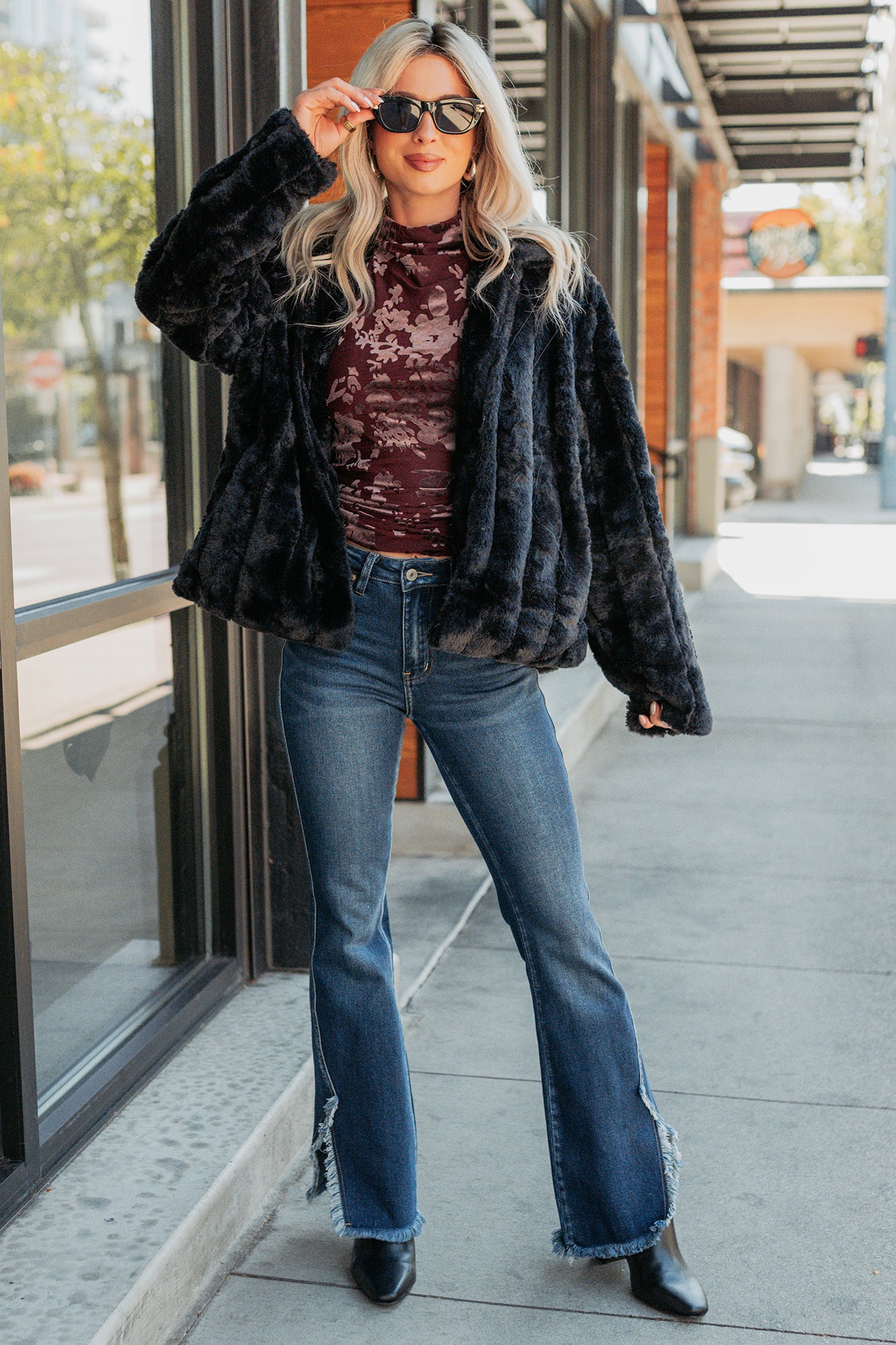 Snuggle Bug Faux Fur Jacket (Black) - NanaMacs