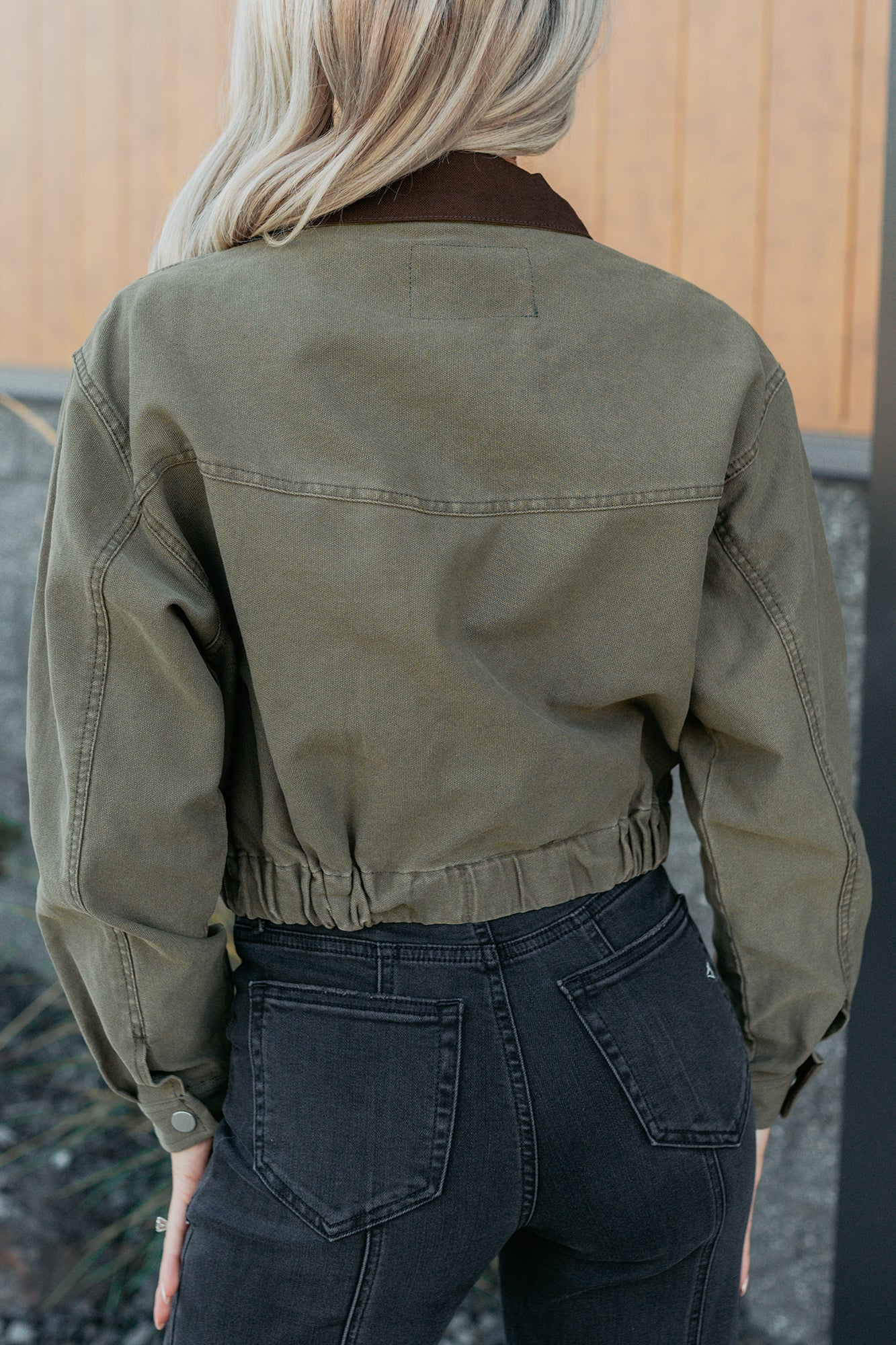 Sweet Fantasy Cropped Utility Jacket (Olive) - NanaMacs