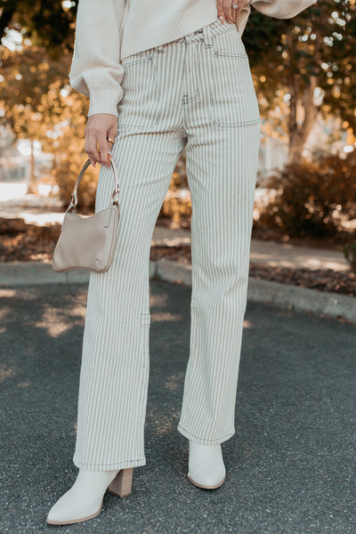 Marcus Straight Leg Striped Mica Denim Jeans (Grey Dawn) - NanaMacs